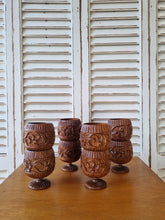 Load image into Gallery viewer, SET OF 8 VINTAGE TEAK STACKING GOBLETS