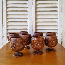 Load image into Gallery viewer, SET OF 8 VINTAGE TEAK STACKING GOBLETS