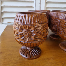 Load image into Gallery viewer, SET OF 8 VINTAGE TEAK STACKING GOBLETS