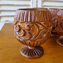 Load image into Gallery viewer, SET OF 8 VINTAGE TEAK STACKING GOBLETS