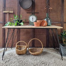 Load image into Gallery viewer, UPCYCLED RUSTIC VINTAGE KITCHEN TABLE RECYCLED HARDWOOD TOP