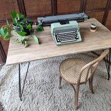 Load image into Gallery viewer, UPCYCLED RUSTIC VINTAGE KITCHEN TABLE RECYCLED HARDWOOD TOP