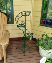 Load image into Gallery viewer, VINTAGE WROUGHT IRON TWISTED SPIRAL TIERED PLANT STAND