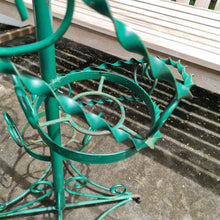 Load image into Gallery viewer, VINTAGE WROUGHT IRON TWISTED SPIRAL TIERED PLANT STAND