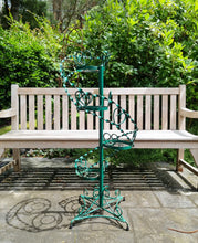 Load image into Gallery viewer, VINTAGE WROUGHT IRON TWISTED SPIRAL TIERED PLANT STAND