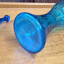 Load image into Gallery viewer, VINTAGE BLUE EMPOLI GLASS DECANTER BOTTLE WITH STOPPER