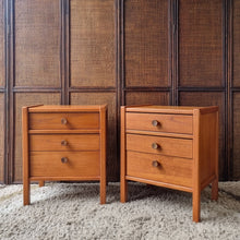 Load image into Gallery viewer, VINTAGE SUMNA FURNITURE BEDSIDE DRAWERS & QUEEN SIZE HEADBOARD