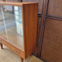 Load image into Gallery viewer, MID CENTURY TEAK AND GLASS DISPLAY CABINET