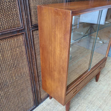 Load image into Gallery viewer, MID CENTURY TEAK AND GLASS DISPLAY CABINET