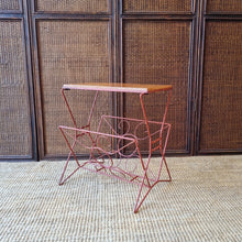 Load image into Gallery viewer, VINTAGE UPCYCLED SIDE TABLE MAGAZINE RACK