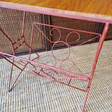 Load image into Gallery viewer, VINTAGE UPCYCLED SIDE TABLE MAGAZINE RACK