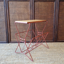 Load image into Gallery viewer, VINTAGE UPCYCLED SIDE TABLE MAGAZINE RACK