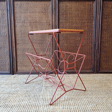 Load image into Gallery viewer, VINTAGE UPCYCLED SIDE TABLE MAGAZINE RACK
