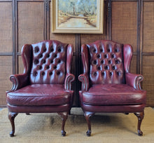 Load image into Gallery viewer, VINTAGE MORAN FURNITURE 'ROMSEY' LEATHER WINGBACK ARMCHAIRS. PRICE IS EACH.