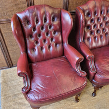 Load image into Gallery viewer, VINTAGE MORAN FURNITURE 'ROMSEY' LEATHER WINGBACK ARMCHAIRS. PRICE IS EACH.
