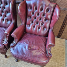 Load image into Gallery viewer, VINTAGE MORAN FURNITURE 'ROMSEY' LEATHER WINGBACK ARMCHAIRS. PRICE IS EACH.