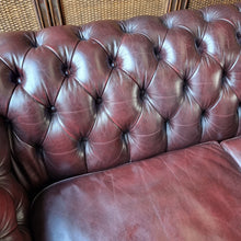 Load image into Gallery viewer, MORAN FURNITURE 'MERRY WIDOW' 3 SEATER LEATHER CHESTERFIELD SOFA