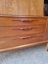 Load image into Gallery viewer, MID CENTURY HIGH SIDEBOARD/BUFFET/CABINET BY JENTIQUE (MADE IN ENGLAND)
