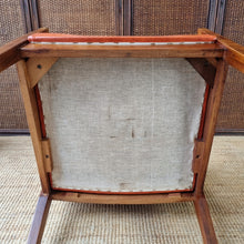 Load image into Gallery viewer, 2 VINTAGE BLACKWOOD AND AMBER VINYL ARMCHAIRS BY BENDIX. PRICE IS EACH.