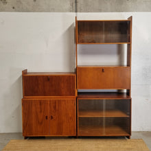 Load image into Gallery viewer, MID CENTURY MODULAR WALL UNIT SECRETAIRE COCKTAIL CABINET
