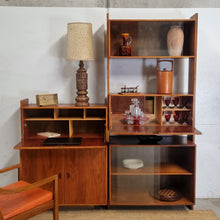 Load image into Gallery viewer, MID CENTURY MODULAR WALL UNIT SECRETAIRE COCKTAIL CABINET