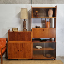 Load image into Gallery viewer, MID CENTURY MODULAR WALL UNIT SECRETAIRE COCKTAIL CABINET