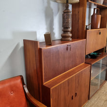 Load image into Gallery viewer, MID CENTURY MODULAR WALL UNIT SECRETAIRE COCKTAIL CABINET