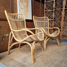 Load image into Gallery viewer, YAMAKAWA C110 HIGHBACK CANE ARMCHAIRS. PRICE IS EACH. ONE LEFT!