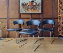 Load image into Gallery viewer, 4 x MODERN SLED BASE DINING CHAIRS