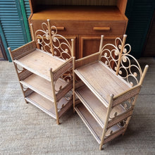 Load image into Gallery viewer, SMALL VINTAGE CANE & RATTAN SHELVES. PRICE IS EACH.