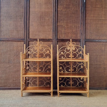 Load image into Gallery viewer, SMALL VINTAGE CANE & RATTAN SHELVES. PRICE IS EACH.