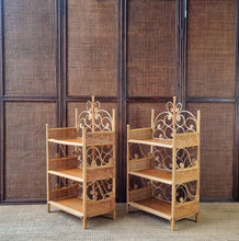 Load image into Gallery viewer, SMALL VINTAGE CANE & RATTAN SHELVES. PRICE IS EACH.