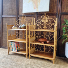 Load image into Gallery viewer, SMALL VINTAGE CANE & RATTAN SHELVES. PRICE IS EACH.