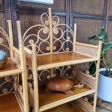 Load image into Gallery viewer, SMALL VINTAGE CANE & RATTAN SHELVES. PRICE IS EACH.