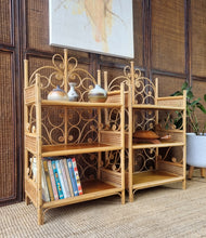 Load image into Gallery viewer, SMALL VINTAGE CANE & RATTAN SHELVES. PRICE IS EACH.