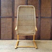 Load image into Gallery viewer, VINTAGE IKEA ÖLAND WICKER CANTILEVER BENTWOOD ARMCHAIR