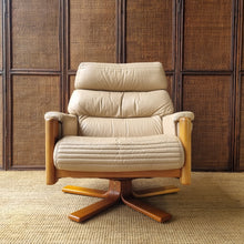 Load image into Gallery viewer, VINTAGE MODULE SWIVEL LEATHER ARMCHAIR