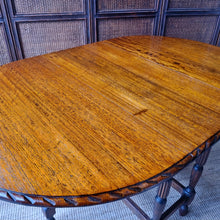 Load image into Gallery viewer, ANTIQUE JACOBEAN STYLE OAK GATELEG DROP LEAF DINING TABLE