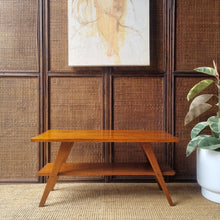Load image into Gallery viewer, MID CENTURY SOLID HARDWOOD COFFEE TABLE