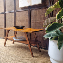 Load image into Gallery viewer, MID CENTURY SOLID HARDWOOD COFFEE TABLE