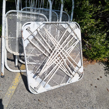 Load image into Gallery viewer, VINTAGE MID CENTURY 4 PIECE FOLDING OUTDOOR PATIO SETTING