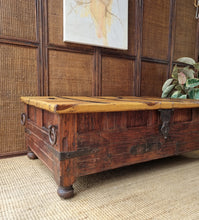 Load image into Gallery viewer, LARGE TEAK COFFEE TABLE TEA TRUNK