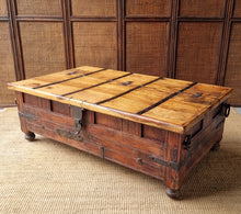 Load image into Gallery viewer, LARGE TEAK COFFEE TABLE TEA TRUNK