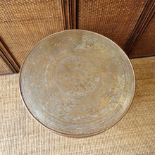 Load image into Gallery viewer, EASTERN FOLDING SIDE TABLE WITH REMOVABLE BRASS TRAY TOP