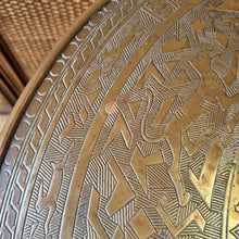 Load image into Gallery viewer, EASTERN FOLDING SIDE TABLE WITH REMOVABLE BRASS TRAY TOP