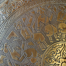 Load image into Gallery viewer, EASTERN FOLDING SIDE TABLE WITH REMOVABLE BRASS TRAY TOP