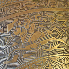 Load image into Gallery viewer, EASTERN FOLDING SIDE TABLE WITH REMOVABLE BRASS TRAY TOP