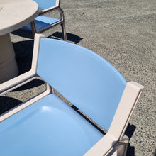 Load image into Gallery viewer, VINTAGE SEBEL 5 PIECE OUTDOOR PATIO SETTING. PASTOE CHAIRS & INTEGRA TABLE.
