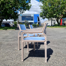 Load image into Gallery viewer, VINTAGE SEBEL 5 PIECE OUTDOOR PATIO SETTING. PASTOE CHAIRS & INTEGRA TABLE.