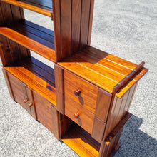Load image into Gallery viewer, VINTAGE SLATTED PINE STEP WALL UNIT